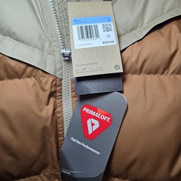 New Nike Windrunner PrimaLoft FB8185-248 Men’s Size M- Brown‎ Jacket Coat $250 - Picture 7 of 9